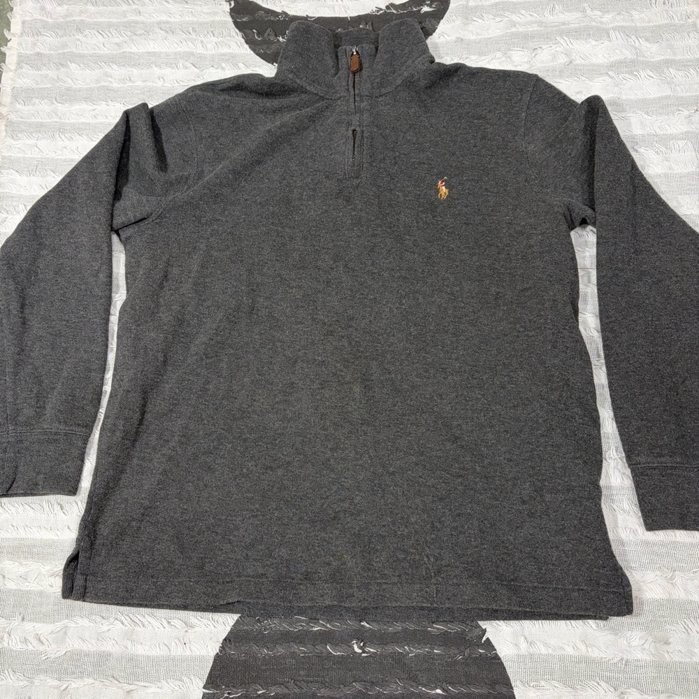 Polo Ralph Lauren Sweater Men Quarter Zip Pullover Estate Rib Sz M Casual Preppy - Picture 3 of 11